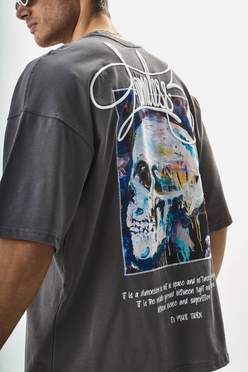 חולצת אוברסייז Timeless אפורה