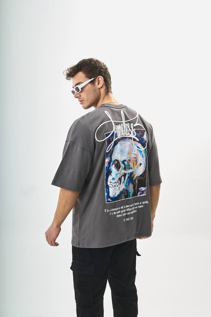 חולצת אוברסייז Timeless אפורה