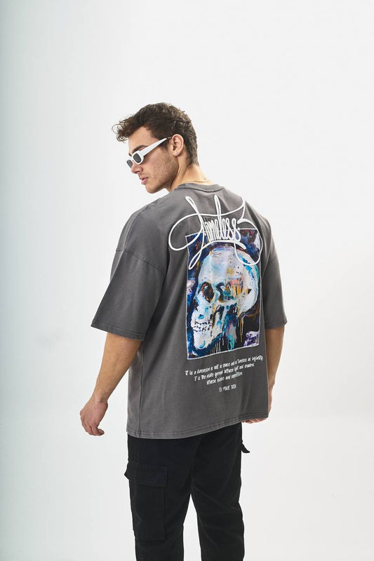 חולצת אוברסייז Timeless אפורה