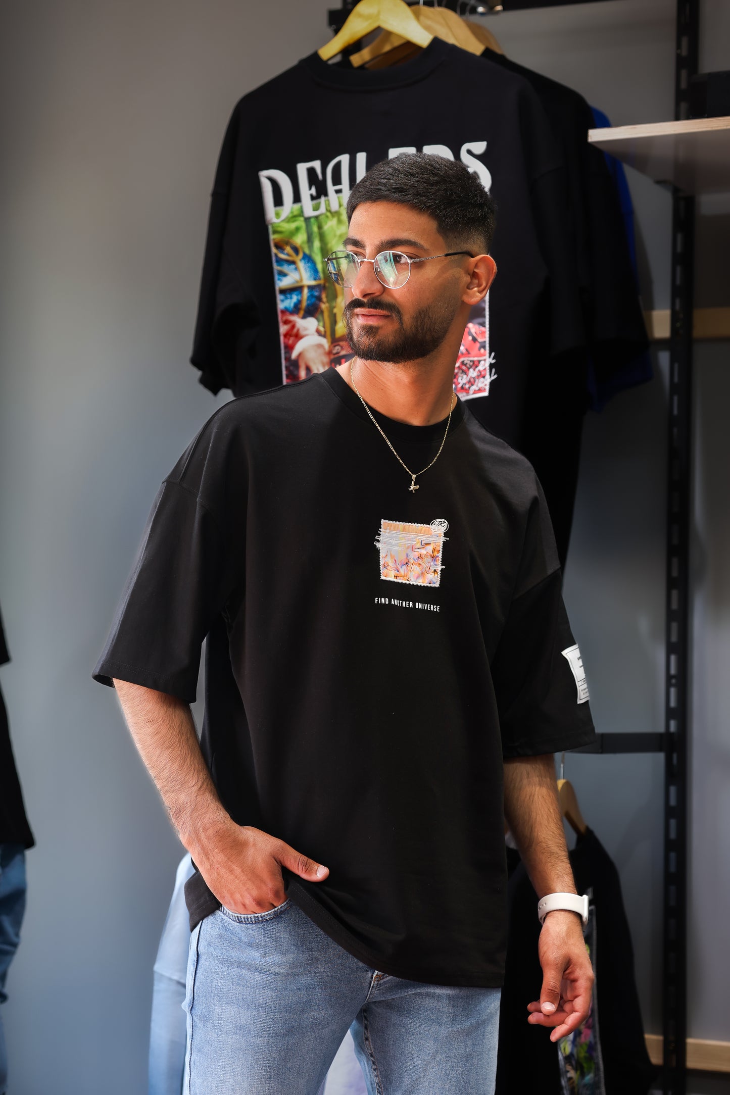 חולצה אוברסייז Peak שחור