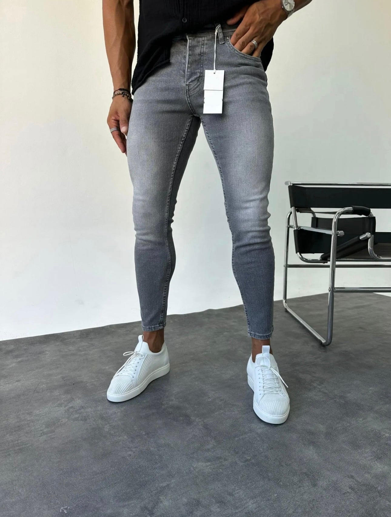 ג׳ינס סקיני LD084 אפור